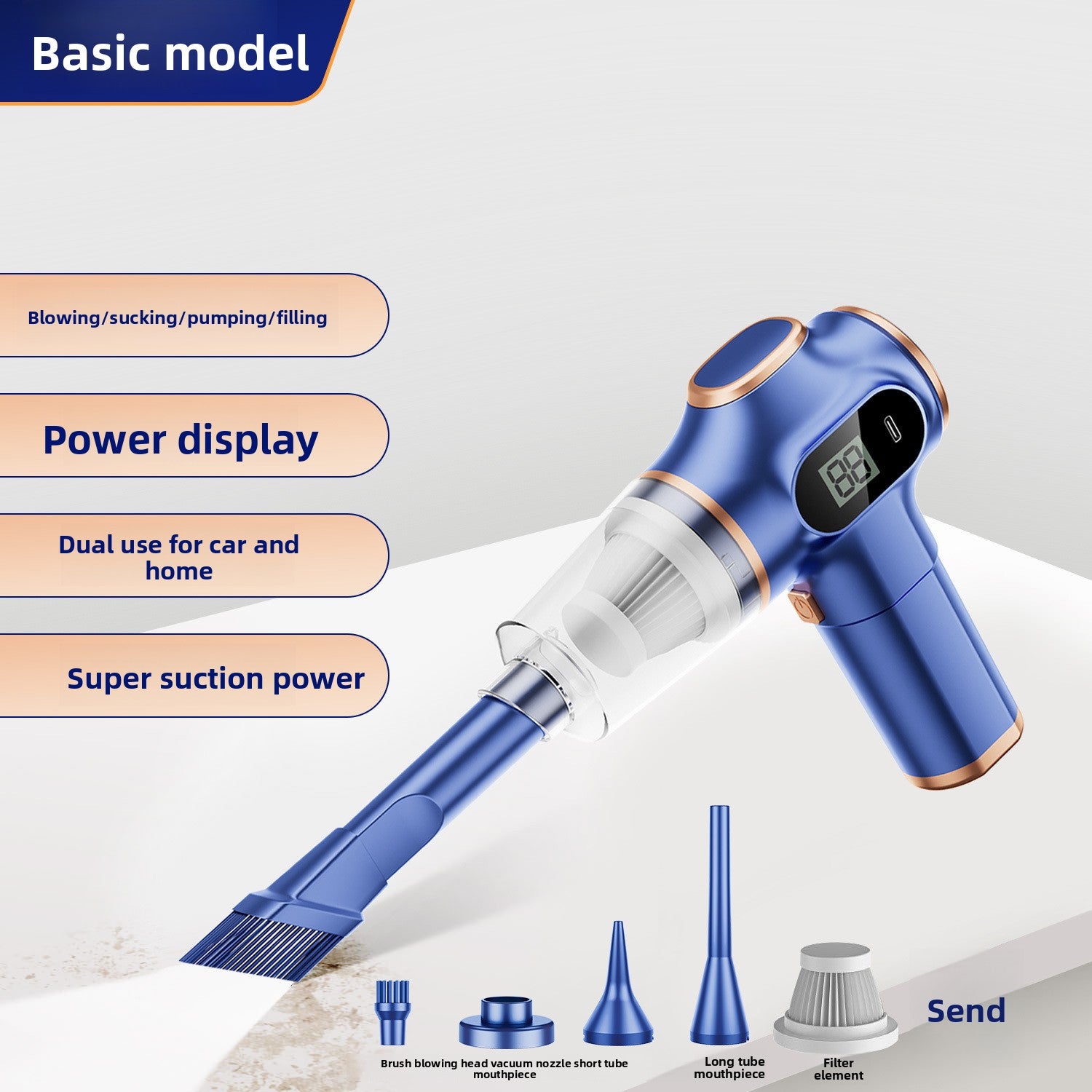Wireless portable high-suction vacuum cleaner simivacuum