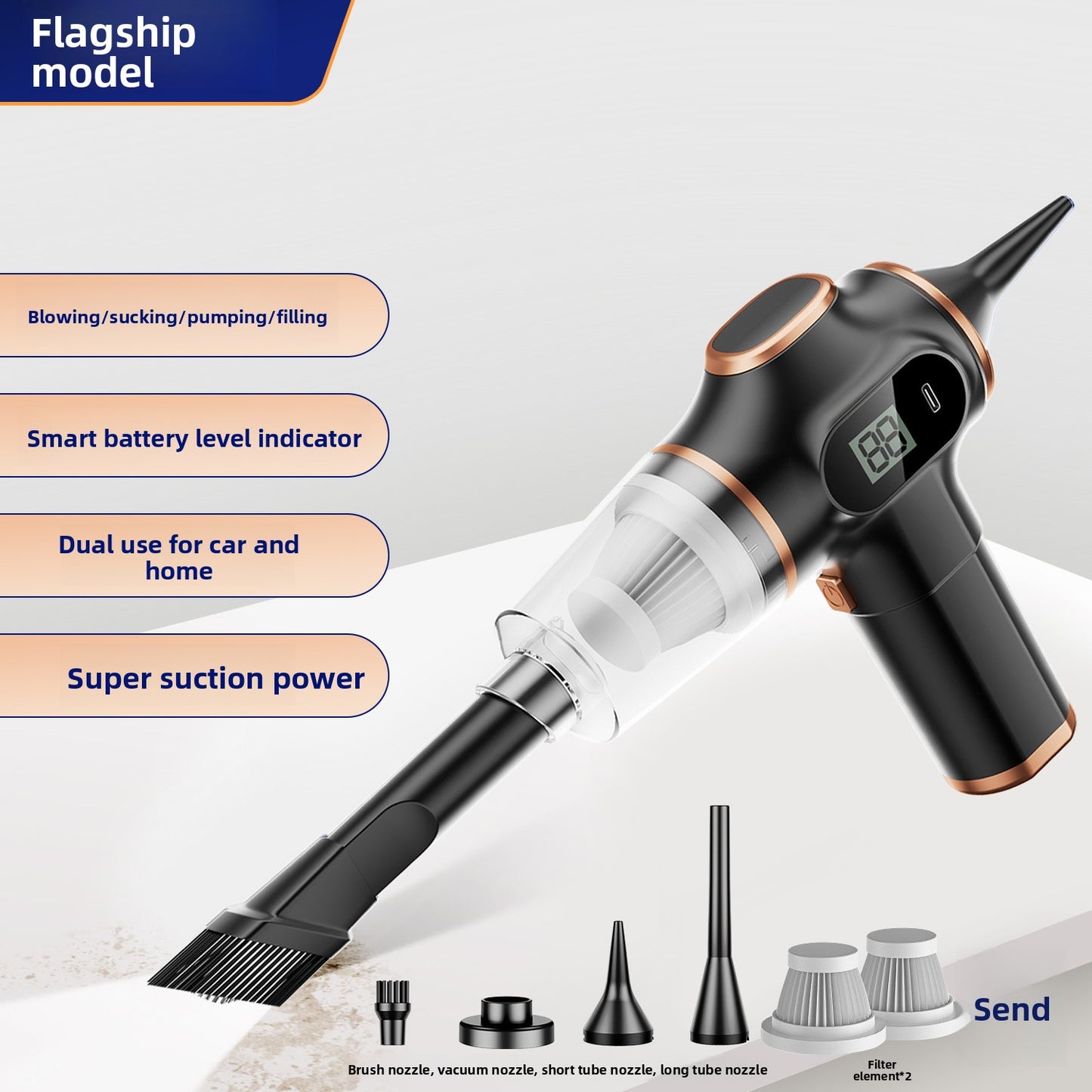 Wireless portable high-suction vacuum cleaner simivacuum